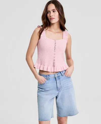 And Now This Women's Pointelle Knit Sleeveless Top, Macy's Exclusive In Pink