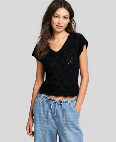 And Now This Women's Pointelle-knit Tank Top, Macy's Exclusive In Black