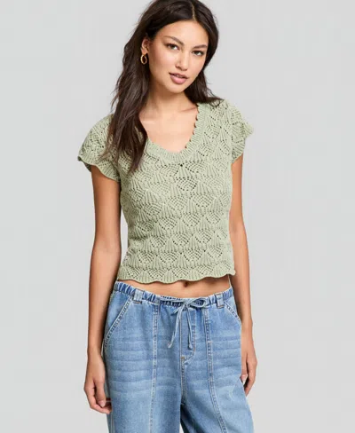 And Now This Women's Pointelle-knit Tank Top, Macy's Exclusive In Green