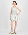 And Now This Women's Printed Cotton Halter Smocked Bubble-hem Dress, Exclusively At Macy's In Multi