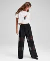 And Now This Women's Pull-on High-rise Lace-inset Pants, Macy's Exclusive In Black