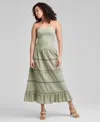 And Now This Women's Pull-on Tiered Cotton Maxi Skirt, Exclusively At Macy's