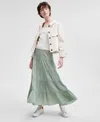 And Now This Women's Pull-on Tiered Maxi Skirt In Brookside Moss