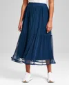 And Now This Women's Pull-on Tiered Tulle Midi Skirt, Exclusively At Macy's In Titan