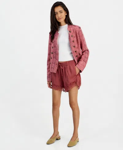 And Now This Women's Pull-on Satin Lace Shorts, 1-5/8" Inseam, Macy's Exclusive In Pinky Rose