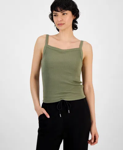 And Now This Women's Ribbed Square-neck Top, Regular & Petites, Exclusively At Macy's In Crushed Oregano