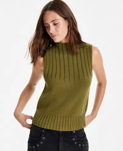And Now This Women's Rib-knit Mock-neck Shell, Macy's Exclusive In Green