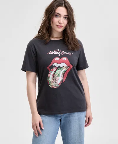 And Now This Women's Rolling Stones Short-sleeve T-shirt, Exclusively At Macy's In Washed Grey