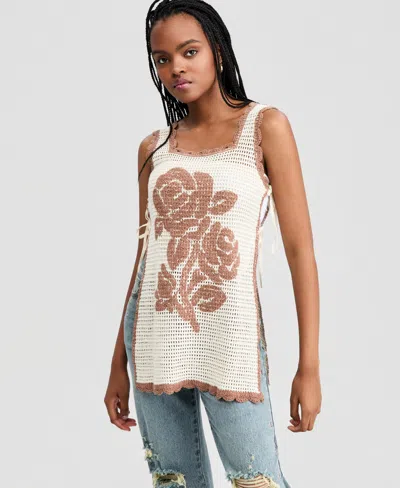 And Now This Women's Rose Crocheted Tank Top, Macy's Exclusive In Brown