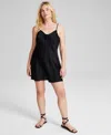 AND NOW THIS WOMEN'S ROSETTE-TRIM SATIN SLEEVELESS MINI DRESS, CREATED FOR MACY'S