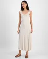 And Now This Women's Ruffle-trim Scoop-neck Slip Dress, Exclusively At Macy's In Neutral