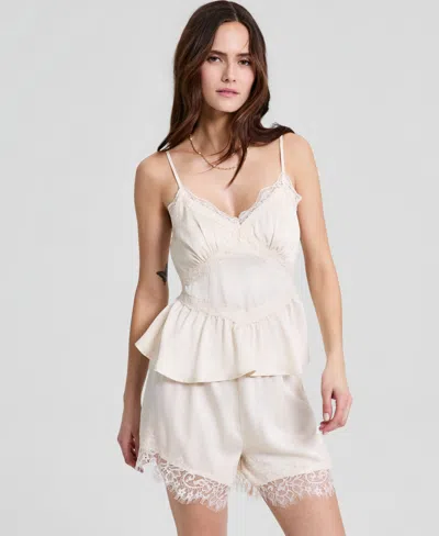 And Now This Women's Satin Lace-trim Camisole, Macy's Exclusive In White