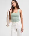 And Now This Women's Scalloped-edge Sweater Tank Top In Brookside Moss