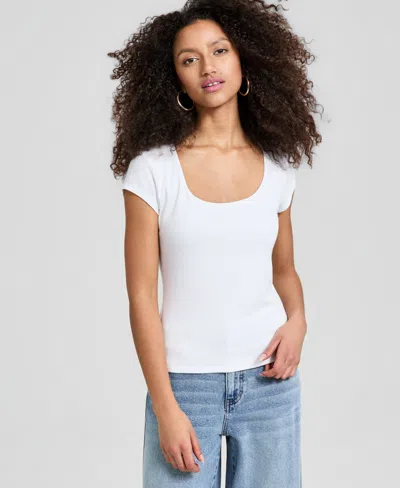 And Now This Women's Scoop-neck Short-sleeve T-shirt, Macy's Exclusive In White