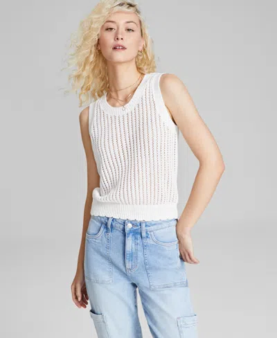 And Now This Women's Scoop-neck Sleeveless Sweater Tank Top, Created For Macy's In Calla Lily