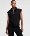 And Now This Women's Scuba Quarter-zip Collar Vest, Created For Macy's In Black