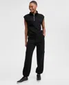 And Now This Women's Scuba Quarter-zip Collar Vest, Created For Macy's In Black