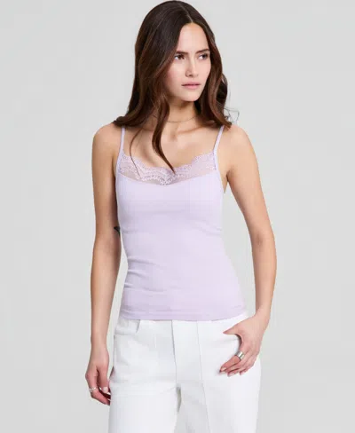 And Now This Women's Seamless Lace-trim Rib-knit Tank Top, Macy's Exclusive