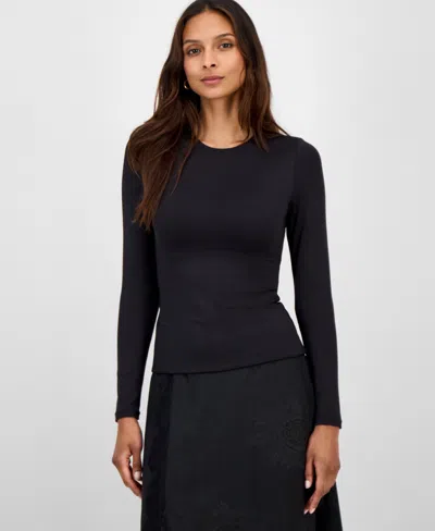 And Now This Women's Second Skin Crewneck Top, Macy's Exclusive In Black