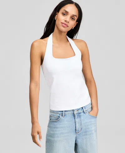 And Now This Women's Second Skin Halter Top, Macy's Exclusive In White