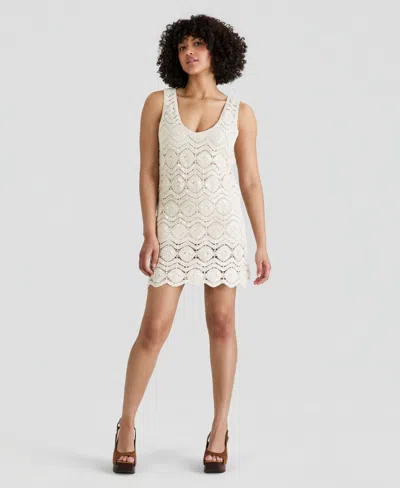 And Now This Women's Sequin Embellished Crochet Mini Dress, Macy's Exclusive In White