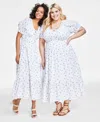 AND NOW THIS WOMEN'S SHORT-SLEEVE CLIP-DOT MIDI DRESS, XXS-4X, CREATED FOR MACY'S