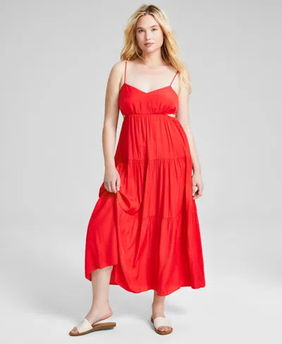 And Now This Women's Side-cutout Tiered Maxi Dress In Hibiscus B