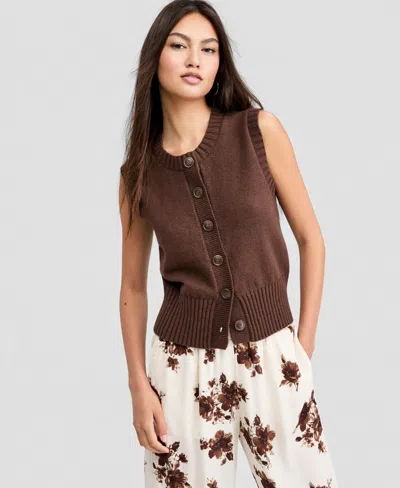 And Now This Women's Sleeveless Cardigan, Macy's Exclusive In Warm Sienna