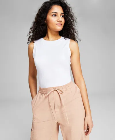 And Now This Women's Sleeveless Crewneck Bodysuit, Created For Macy's In Bright White
