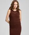 And Now This Women's Sleeveless Crochet Cotton Tank Top