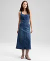 And Now This Women's Sleeveless Denim Midi Dress, Macy's Exclusive In Blue