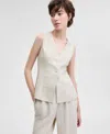 And Now This Women's Sleeveless Double-button Vest, Exclusively At Macy's In Tan