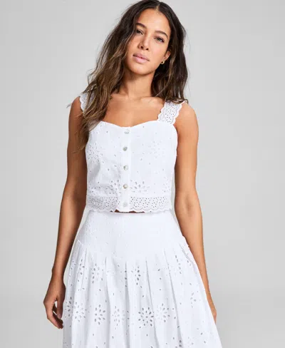 And Now This Women's Sleeveless Eyelet Tank Top, Exclusively At Macy's