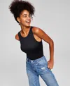And Now This Women's Sleeveless Front-lined High Neck Bodysuit In Black