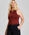 And Now This Women's Sleeveless High Neck Bodysuit, Xs-4x In Sonoma Bri