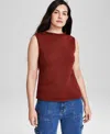 And Now This Women's Sleeveless Mock Neck Sweater In Sonoma Brick
