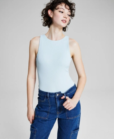And Now This Women's Sleeveless Ribbed Double Layered Bodysuit, Created For Macy's In Cool Dusk