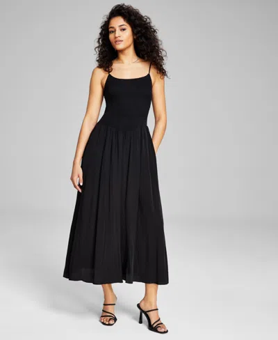 And Now This Women's Sleeveless Smocked Maxi Dress, Created For Macy's In Black