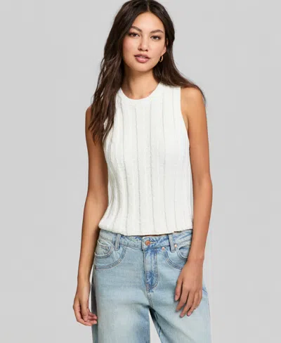 And Now This Women's Slub Ribbed Sweater Tank Top, Macy's Exclusive In White