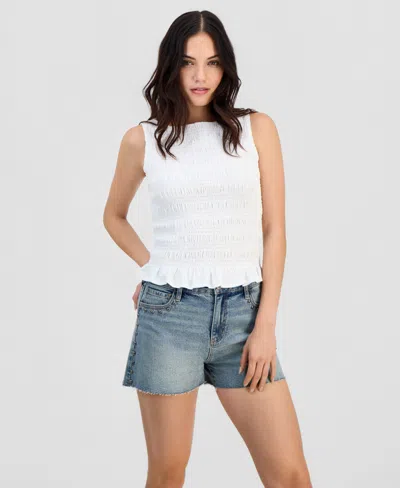 And Now This Women's Smocked Peplum Top, Macy's Exclusive In Calla Lily