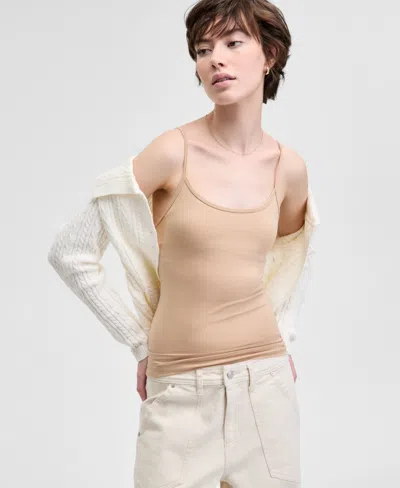And Now This Petite Seamless Spaghetti-strap Tank, Exclusively At Macy's In Wheat Grain