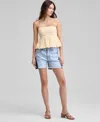 And Now This Women's Spliced Step-hem Jean Shorts, Exclusively At Macy's In Multi