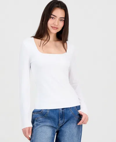 And Now This Women's Square-neck Long-sleeve Top, Macy's Exclusive In White