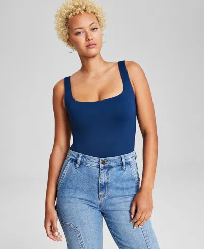 And Now This Women's Ruched Square-neck Tank Bodysuit, Exclusively At Macy's In Titan