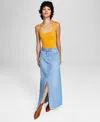 And Now This Women's Square-neck Sleeveless Thong Bodysuit In Emblem Gol