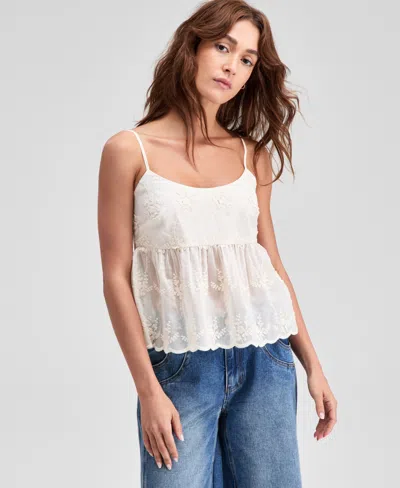 And Now This Women's Straight-neck Embroidered Tank Top, Macy's Exclusive In Brown