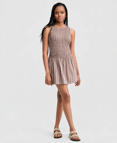 And Now This Women's Stripe Mini Dress, Macy's Exclusive In Brown