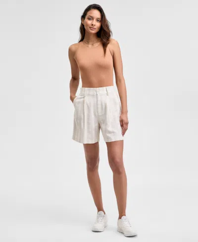 And Now This Women's Striped Elasticated-back Shorts, Exclusively At Macy's In Tan Stripe