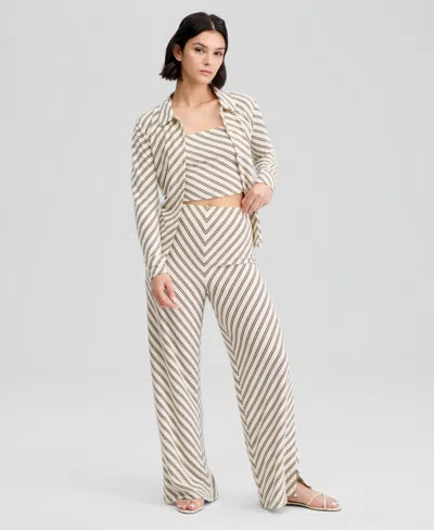 And Now This Women's Striped Pull-on Pants, Macy's Exclusive In Multi