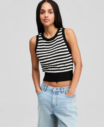 And Now This Women's Striped Sweater Tank Top, Macy's Exclusive In Black